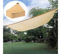 Bâche d'ombrage rectangulaire beige - 3 x 3 m - Résistante à 90 % aux UV - Avec œillets - Pour protection solaire, extérieur, intimité et utilisation dans le jardin