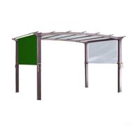 Bâche d'ombrage rectangulaire pour pergola d'extérieur, 5,2 x 2 m, protection UV 190T en polyester argenté Taffeur pour jardin, terrasse, pergola (noir et vert)
