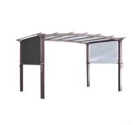 Bâche d'ombrage rectangulaire pour pergola d'extérieur, 5,2 x 2 m, protection UV 190T en polyester argenté Taffeur pour jardin, terrasse, pergola (noir)