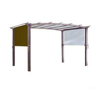 Bâche d'ombrage rectangulaire pour pergola d'extérieur, 5,2 x 2 m, protection UV 190T en polyester argenté Taffeur pour jardin, terrasse, pergola (couleur curry)