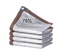 Bâche d'ombrage réfléchissante en aluminium 75 % avec œillets pour voiture, jardin, terrasse, niche, serre extérieure - Filet d'ombrage - 7,9 x 10 m