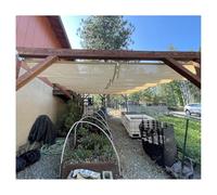 Bâche d'ombrage rétractable pour jardin, pergola 3 x 5 m, voile d'ombrage ondulée de rechange pour jardin, terrasse, installation facile du fil coulissant