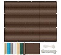 Bâche D'ombrage, Voile Solaire 3.5 x 4 m Protection Solaire, Toile D'ombrage, Filet Protection Solaire avec Œillets et Attaches de Câble pour Patio Terrasse Extérieur, Sable, Marron