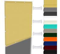 Bâche D'Ombrages Voiles Solaire 1.5 x 4 m UV Protection 98% Jardin Bâche d'ombrage avec Oeillets et Cordons pour Patio Jardin, Terrasse, Balcon, Couleur Crème