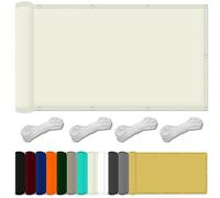 Bâche D'Ombrages Voiles Solaire 2.4 x 5 m Tissu Polyester UV Protection avec Oeillets Toile Ombrage Auvent pour Terrasses Balcons Et Jardins, Ivoire