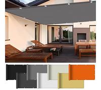 Bâche D'Ombrages Voiles Solaire 3.4 x 7.5 m Tissu Polyester UV Protection avec Oeillets Toiles D'Ombrages pour Terrasses Balcons et Jardins, Gris Clair