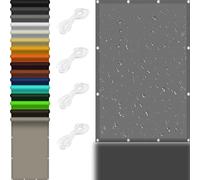 Bâche D'Ombrages Voiles Solaire 3.5 x 6 m 98% UV Protection,Polyester, Toile d'ombrage Auvent Imperméable avec Oeillets avec Cordons pour Patio Jardin Terrasse, Gris Clair