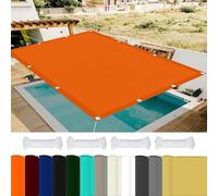 Bâche D'Ombrages Voiles Solaire 3 x 10 m 98% UV Protection,Polyester, Filet d'ombrage Imperméab avec Oeillets avec Cordons pour Pergola, Fleurs, Patio Lawn., Orange