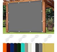 Bâche D'Ombrages Voiles Solaire 4 x 7 m 98% UV Protection,Polyester, Clôture Protection Rectangulaire avec Oeillets avec Cordons pour Patio Jardin Terrasse, Gris Clair