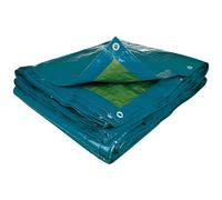 Bâche éco multi-usages - 70 g/m² - polyéthylène - bleu/vert - 5 x 4 m