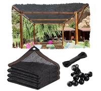 Bâche en maille noire de 2,4 x 2,4 m avec œillets, pare-soleil durable résistant aux intempéries pour serre, jardin, terrasse et protection des plantes, auvent d'extérieur polyvalent pour toutes les