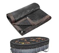 Bâche en maille pour feuilles de piscine | Parasol de piscine enterré extérieur | Filet ovale feuilles de natation Couverture solaire pour jardin, hôtel, patio extérieur