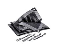 Bâche en PE renforcée 8x10m, 260g/m², avec 4 Cordes de Fixation, œillets en Aluminium Tous Les 50cm, Coins et Bords renforcés - Imperméable, indéchirable, UV stabilisée, Étanche