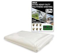 Bâche en plastique extra épaisse de 2,3 kg - 4 x 5 m - En polyéthylène transparent épais - Pour serre - Étanche - Protection contre la poussière - Pour le jardinage et la culture - Protection contre