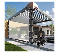 Bâche en plastique PE imperméable transparente avec œillets pour pergola extérieure, porche, tonnelle, taille personnalisable 6 x 6 m