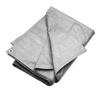 Bâche en polyéthylène haute densité - 8 x 12 m - 180 g/m² - Gris - Avec œillets et renfort des bords - Bâche de protection imperméable - Pour jardin, camping, voiture, construction, extérieur