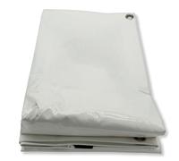 Bâche en PVC 650 g/m², blanche, de qualité industrielle avec œillets en laiton, résistante aux UV, indéchirable, imperméable, pour bateau, piscine, caravane, tapis de tente, camping et jardin