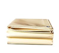 Bâche en PVC beige imperméable robuste 500 g/m² pour remorque à foin et meubles d'extérieur - Housse de 1,5 x 5 m avec œillets métalliques pour protection contre les intempéries