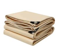 Bâche en PVC Feuille de bâche beige robuste 500 g/m², Couvre-sol imperméable, Housse de protection polyvalente pour mobilier d'extérieur, camping, caravane, voiture, avec œillets renforcés(3x4m)
