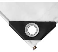 Bâche en PVC robuste et imperméable - Blanche - 1,5 x 1,8 m/1,5 x 2 m/3 x 6 m - Résistante aux intempéries et durable avec œillets métalliques pour housses de voiture, auvents - Protection extérieure