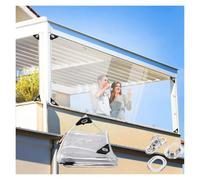 Bâche en PVC Transparente 0,35 mm, Imperméable avec Œillets et Renforts | Bord renforcé, couverture vinyle transparente pour balcon, patio, serre, plantes anti-gel(2x2m(6.6x6.6ft))
