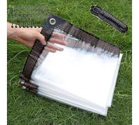 Bâche en vinyle PVC transparente, robuste, imperméable, avec œillets métalliques, épaisse et résistante à la déchirure, pour camping, poulailler, 3 x 6 m