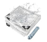 Bâche en vinyle transparent imperméable et robuste, 2 x 3 m avec œillets et serre-câble, bâche d'enceinte de patio pour hivernage, poulailler, porche, serre