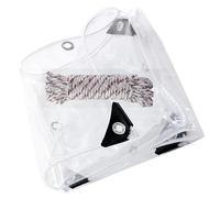 Bâche Étanche 200 x 235 cm Bâche Armée Transparente 400 G/M², Indéchirable, sur Mesure avec Corde pour Meubles de Jardin, Piscine, A