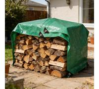 Bâche Étanche 370 x 400 cm Résistance Anti-UV Couverture Impermeable Exterieu avec Coins Renforcés et Œillets pour Meubles de Jardin Bois Piscine Trampoline, Vert