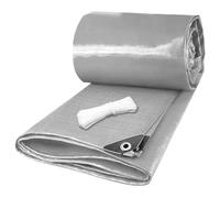 Bâche Étanche 530 x 610 cm Anti UV Bâches en Polyéthylène Tissé Enduit Protection Totale Extra Forte pour Camion, Piscine, Meubles de Jardin, Argent