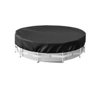 Bâche étanche pour piscine hors sol de 2,4 à 4,6 m - Tissu argenté 420D avec dos en polyuréthane Oxford - Attaches à cordon de serrage - Coupe-vent - Pour feuilles (4,6 m)