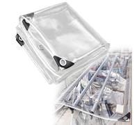 Bâche étanche Transparente 0.35mm Epaisse Multifonction PVC Protection Baches avec Oeillet Bâche Imperméable en Plastique pour Piscine, Jardin, Voiture, Mobilier(1.9x9m)