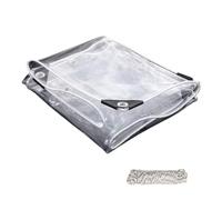 Bâche Étanche Transparente 110 x 380 cm Résistant à La Poussière Bâche Imperméable en PVC Transparent avec Œillets pour Extérieur, de Terrasse, de Construction, A