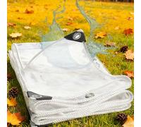 Bâche Étanche Transparente 150 x 340 cm 400G M², Imperméable, Indéchirable, Résistante à La Pluie Bâche Transparentes Exterieur pour Serre Pergola Camping Jardin Plantes, A