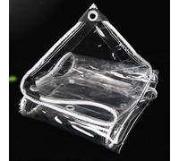 Bâche Étanche Transparente 2.4 x 2.7 m avec Oeillets, Imperméable, Anti-Déchirure, avec Corde de Bâche en Plastique, Toiture pour Meubles de Jardin, A