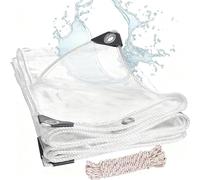 Bâche Étanche Transparente 3.6 x 6 m avec Œillets - Imperméable - Transparent Résistant Aux UV Bâche Bois Haute Performance pour Terrasse, Balcon, Jardin, A