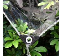 Bâche Étanche Transparente 6 x 6 m 450G M², Plantes, Bâche Imperméable en PVC, avec Corde de Bois Haute Performance pour Jardin, Table, Bois, A
