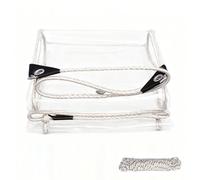 Bâche Étanche Transparente 65 x 100 cm Imperméable, Anti-Déchirure Bâche Imperméable Transparente avec Œillets pour Meubles de Jardin, Cage à Lapin, Jardin d'hiver, A