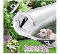 Bâche étanche Transparente avec Oeillet, 0.35mm Epaisse Multifonction PVC Protection Baches, pour Piscine, Jardin, Voiture, Mobilier, Inclure Corde et Serre-câbles (1x2m)