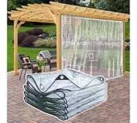 Bâche étanche Transparente avec Oeillet, 2x3.5m 0.35mm Epaisse Multifonction PVC Protection Baches, pour Piscine, Jardin, Voiture, Mobilier, Inclure Corde et Serre-câbles