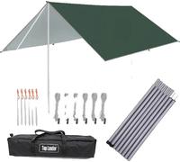 Bâche étanche ultralégère, 190T polyester, revêtementPolyuréthane3500mm, protection UV, kit de bâches vertes, 3x3m