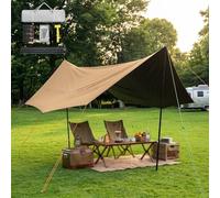 Bâche Extérieur, 4.4x4.5m Tarp Imperméable De Survie Et Abri De Pluie Ultra Résistant, Coupe-Vent avec Coutures Renforcées, for Équipement De Bushcraft Et Bivouac(Opaline,450x440cm)