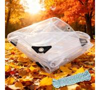 Bache Exterieur Impermeable 5.9 x 9 m, Imperméable avec Œillets, Anti-Déchirure Transparent Intempéries, Bâche Transparente Extérieure avec Œillets Corde pour Extérieur,Serre, A