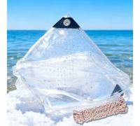 Bache Exterieur Transparente 170 x 575 cm, Protection Contre La Pluie et Le Vent, Imperméable, Résistant et UV, Bâche Imperméable avec Oeillet avec Œillets Corde pour Extérieur,Serre, A