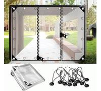 Bâche extérieure imperméable en PVC avec porte à fermeture éclair - Bâche transparente pour jardinage et agriculture