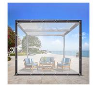 Bâche Extérieure Rideau Protection Solaire Couverture Anti-Pluie Transparente Anti-UV Pergola Panneaux Latéraux, pour Porche, Gazebo, Cabane (Color : Clear, Size : 5x1m)