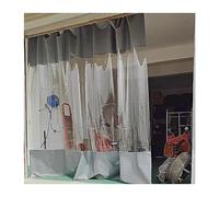 Bâche extérieure transparente avec œillets, panneaux de séparation imperméables pour pergolas, barrière contre la pluie pour tonnelle de jardin et terrasse personnalisable (couleur : côté gris)