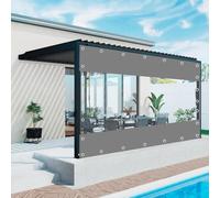 Bâche Grise imperméable de Type C avec Panneaux latéraux en PVC de 3,2 m et Fermetures éclair pour pergola et Gazebo. Bâche de séparation Transparente avec œillets pour événements en Plein a