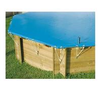 Bâche d'hivernage pour piscine bois Ubbink octogonale allongée - Azura 4,00 x 3,00m octogonale allongée