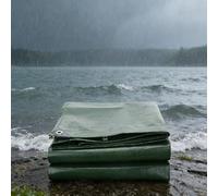 Bâche Imperméable 1 x 4 m Étanche, Résistant à La Déchirure Bâche Multi-Usage avec Oeillets, Épaisse et Durable pour Bois de Chauffage, Meubles de Jardin, Vert